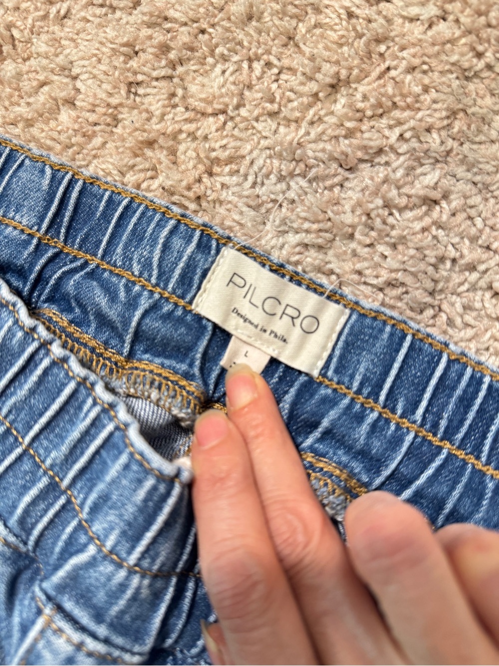 Pilcro Anthropologie The Izzie Relaxed Barrel Pull-On Elastic Waist Jeans Size L - Picture 7 of 15
